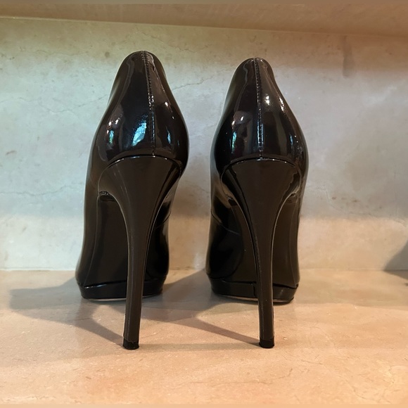 Brian Atwood Dark Grey Patent Leather Heels - Picture 5 of 5